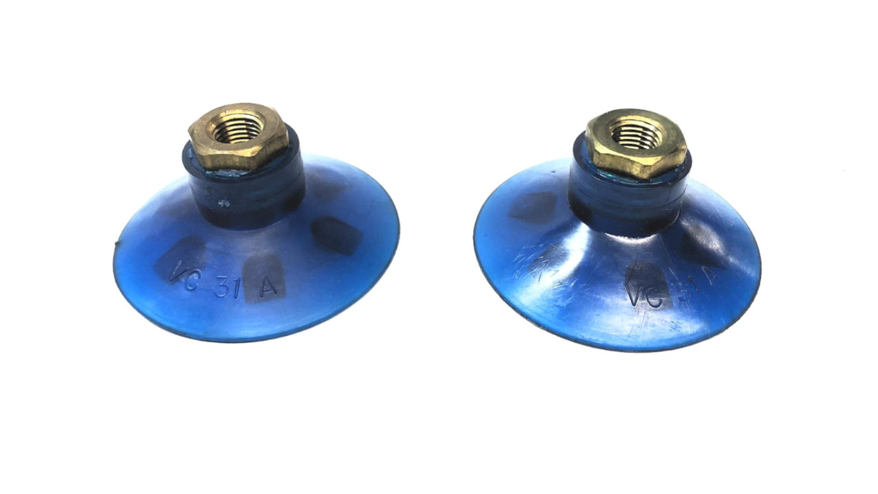 Vi-Cas Blue Vacuum Suction Cup W/ Hex Nut VC-31A [Lot of 2] NOS