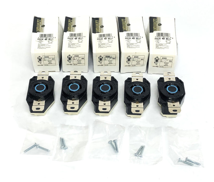 Leviton 20A-250V L6-20 Black Single Lock Device Receptacle 2320 [Lot of 5] NOS