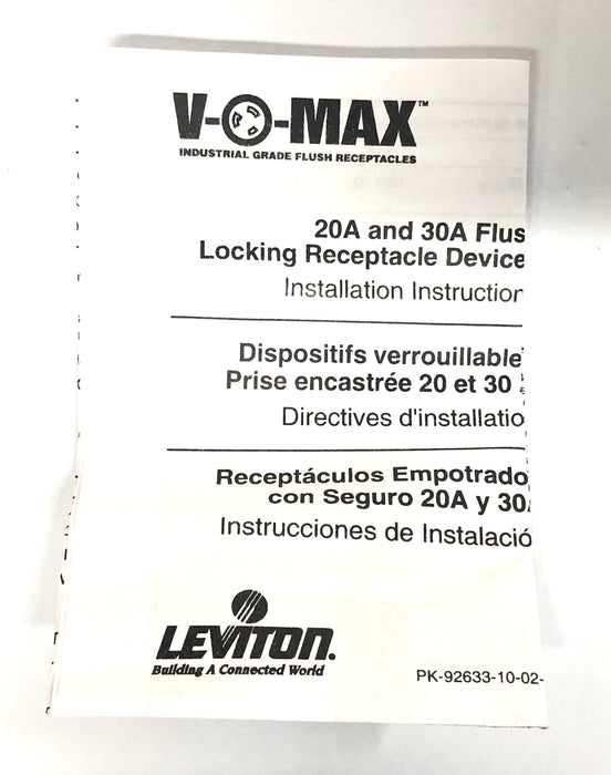 Leviton 20A-250V L6-20 Black Single Lock Device Receptacle 2320 [Lot of 5] NOS