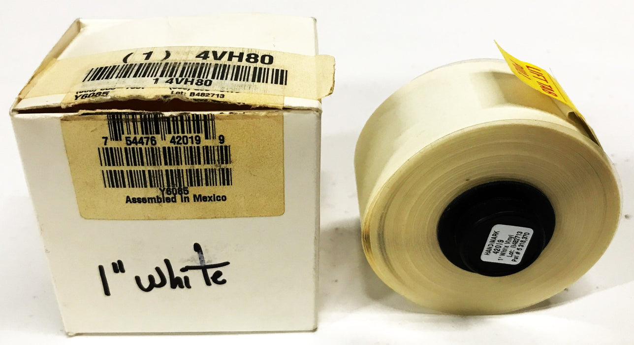 Brady Vinyl Label Tape White 1 inch x 50 feet 42019 NOS