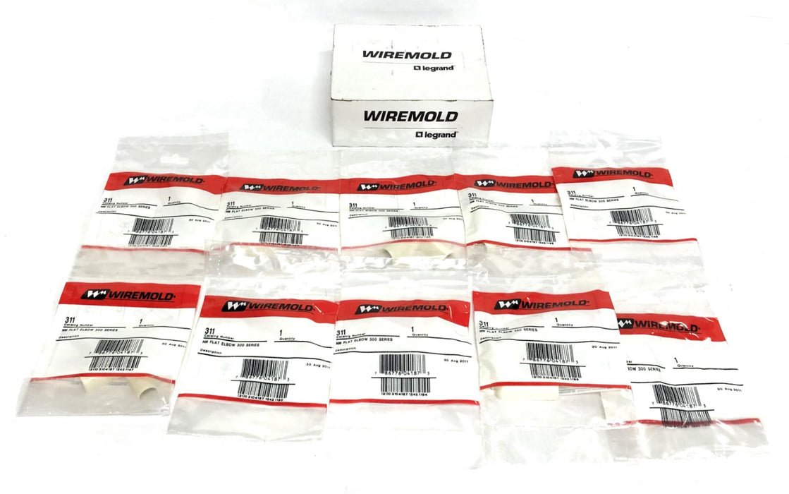 Legrand Wiremold Box Of 10 NM Flat Elbow 300 Series 311 NOS