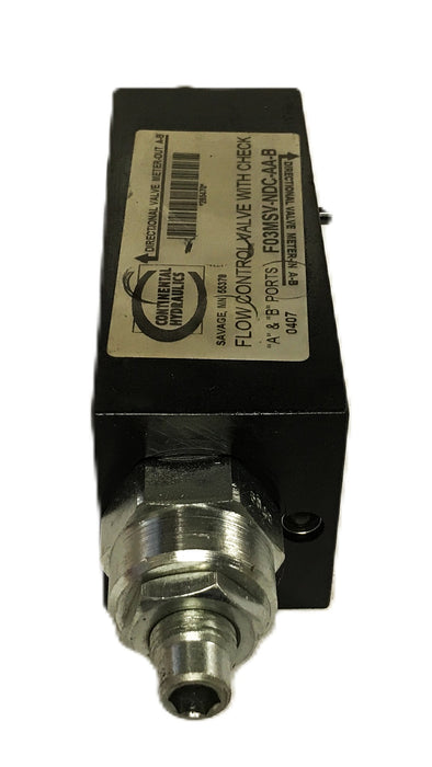 Continental Hydraulics Flow Control Valve F03MSV-NDC-AA-B USED