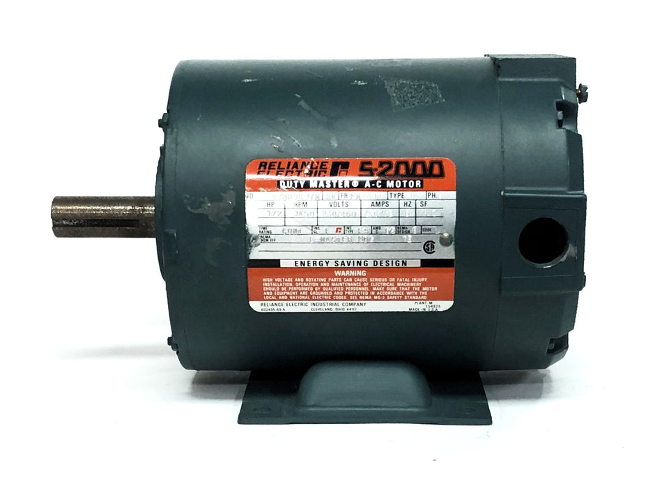 Reliance Electric 1/2HP 230/460V 3450RPM Duty Master A/C Motor S-2000 NOS
