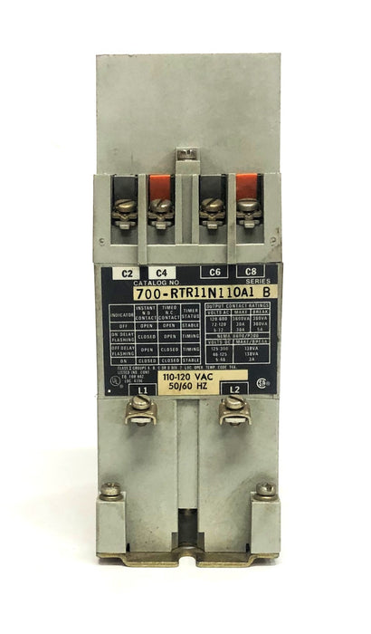 Allen-Bradley BUL. 700 Type RTR Solid State Timer Relay 700-RTR11N110A1 B NOS