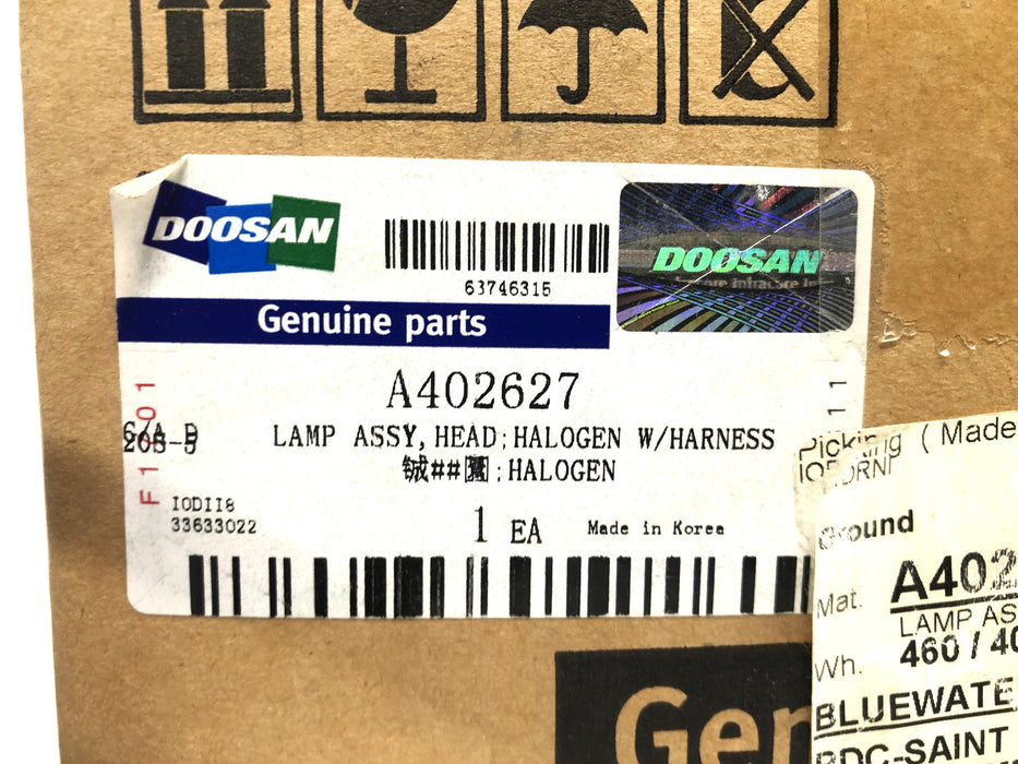 Doosan Head Lamp With Harness Assembly A402627 NOS