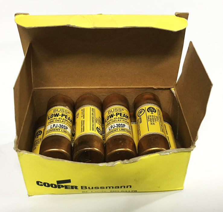 Cooper Bussmann Duel-Element Time-Delay Fuse LPJ-30SP [Lot of 9] NOS
