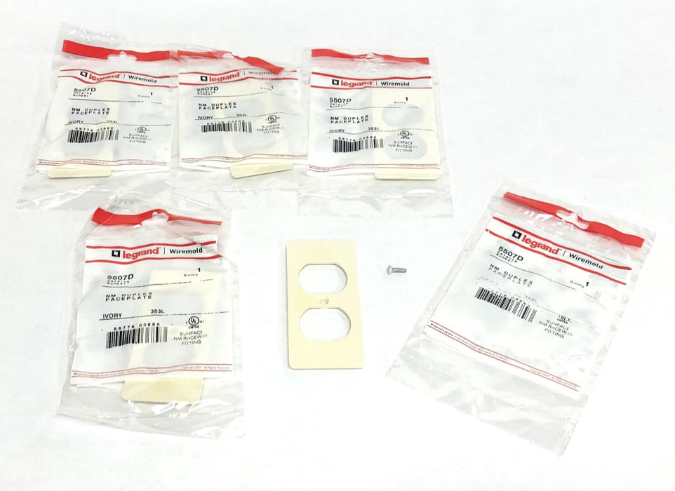 Legrand Wiremold Ivory NM Duplex Faceplate 5507D [Lot of 5] NOS