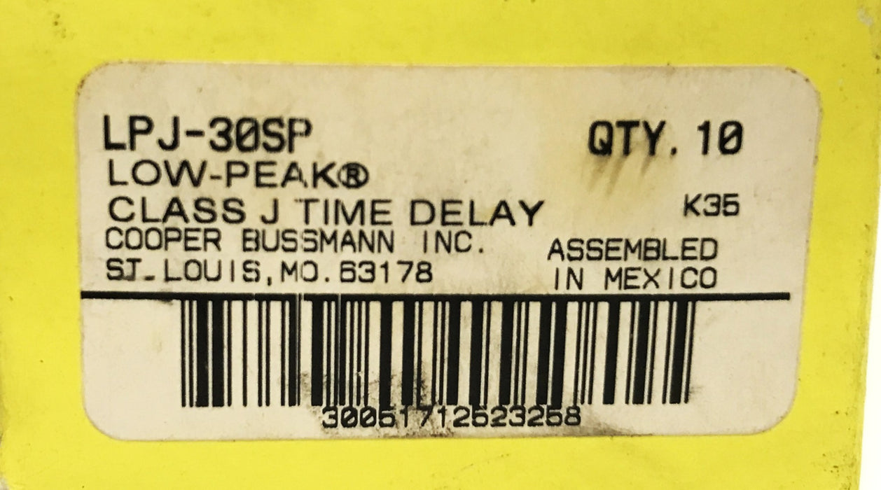 Cooper Bussmann Duel-Element Time-Delay Fuse LPJ-30SP [Lot of 9] NOS