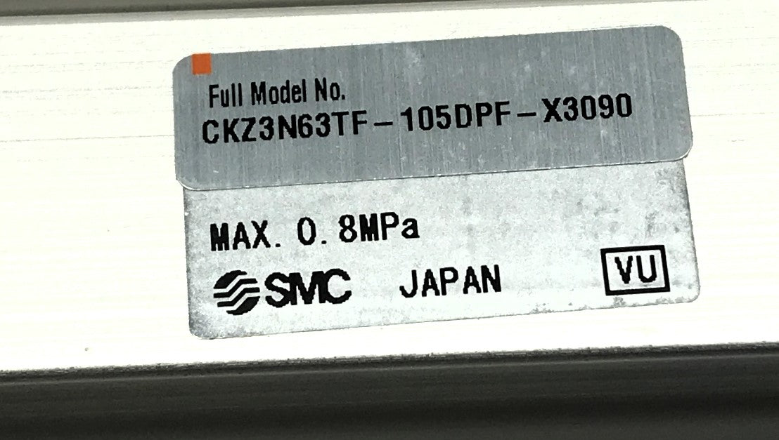 SMC Pneumatic Power Clamp Cylinder CKZ3N63TF-105DPF-X3090 NOS