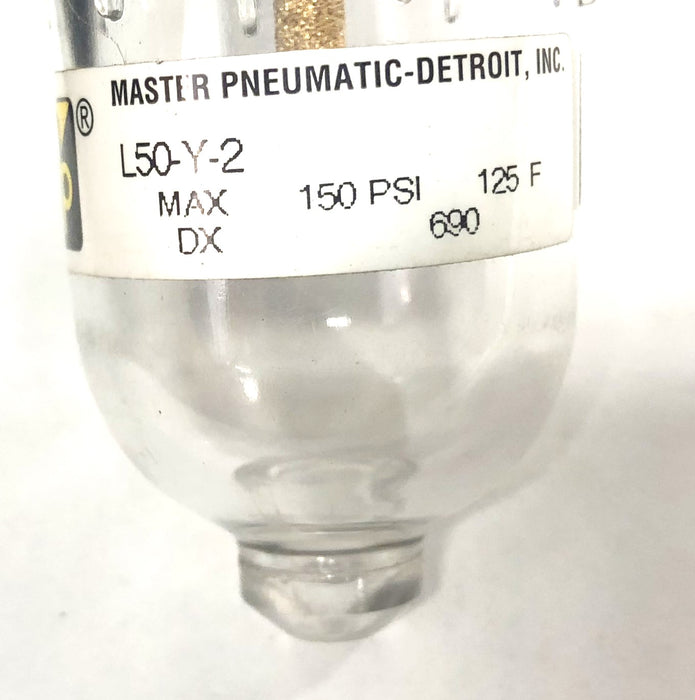 Master Pneumatics 150PSI 125F Mini Lubricator L50-Y-2 NOS