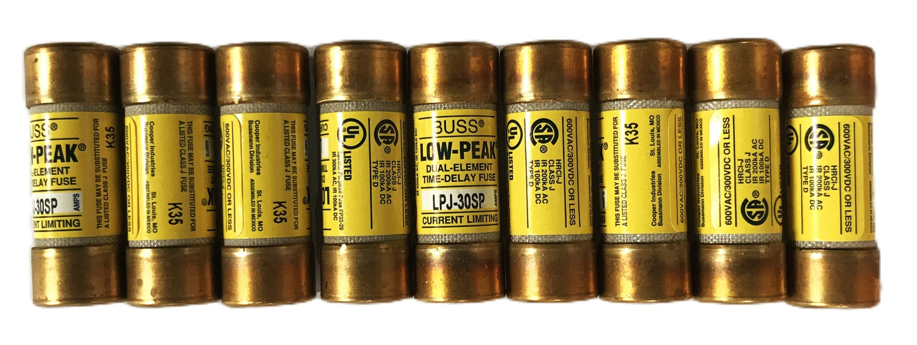 Cooper Bussmann Duel-Element Time-Delay Fuse LPJ-30SP [Lot of 9] NOS