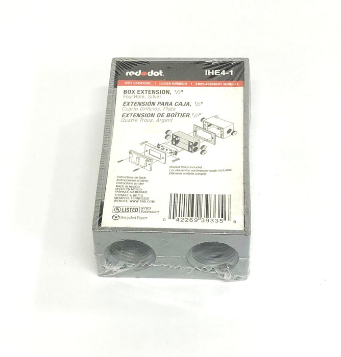 Red-Dot Silver 4-Hole 1/2 Inch Box Extension IHE4-1 NOS
