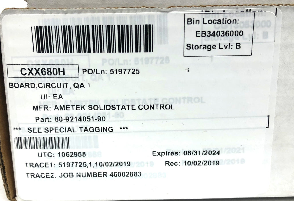 Ametek 80-9214051-90 REV B Charger Control Board 70-411402-90 NOS