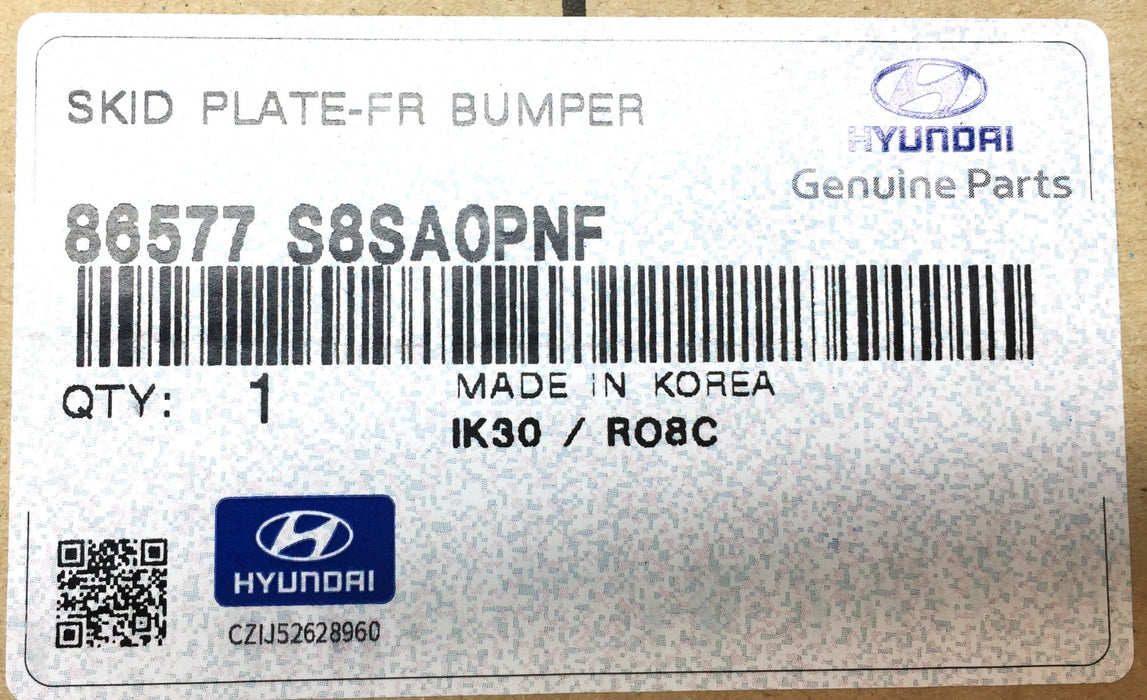 Hyundai Center Skid Plate Front Bumper 86577 S8SA0PNF NOS