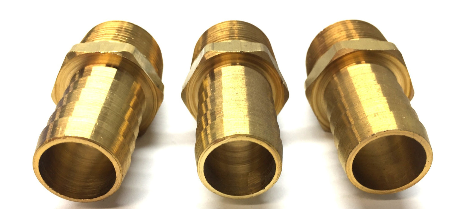 Dixon 1" Threaded Brass Male 3/4" Barbed Hose Coupler [Lot of 3] NOS