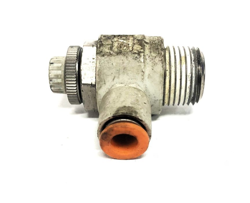 SMC 1/4 Inch Pneumatic Flow Control Valve AS3201F [Lot of 4] USED