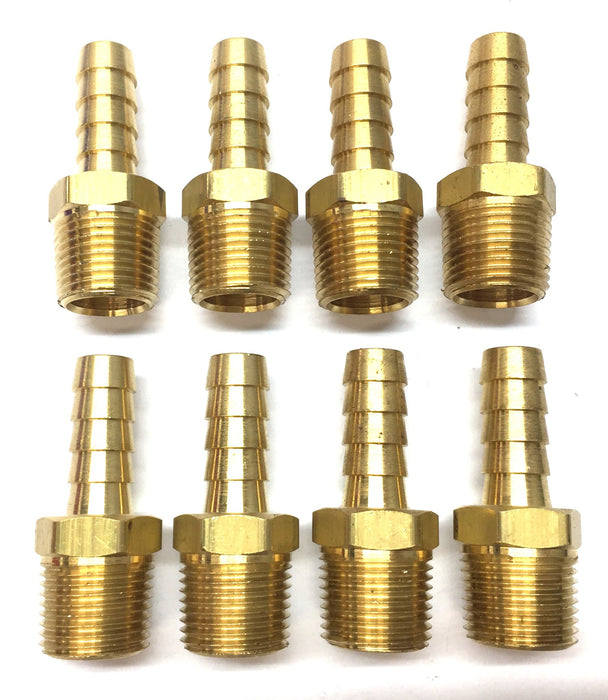 Dixon 5/8" Threaded Brass Male 3/8" Barbed Connector [Lot of 8] NOS