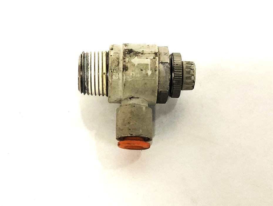 SMC 1/4 Inch Pneumatic Flow Control Valve AS3201F [Lot of 4] USED