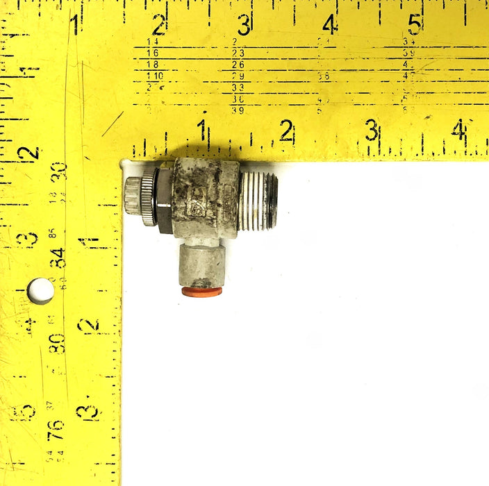 SMC 1/4 Inch Pneumatic Flow Control Valve AS3201F [Lot of 4] USED
