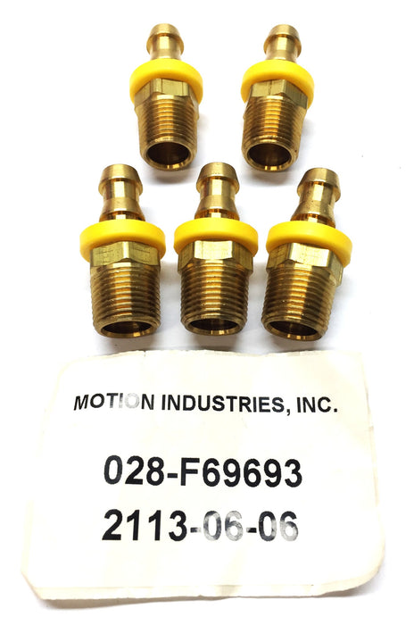 Motion Industries Brass Field Attachable Hose End 2113-06-06 [Lot of 5] NOS