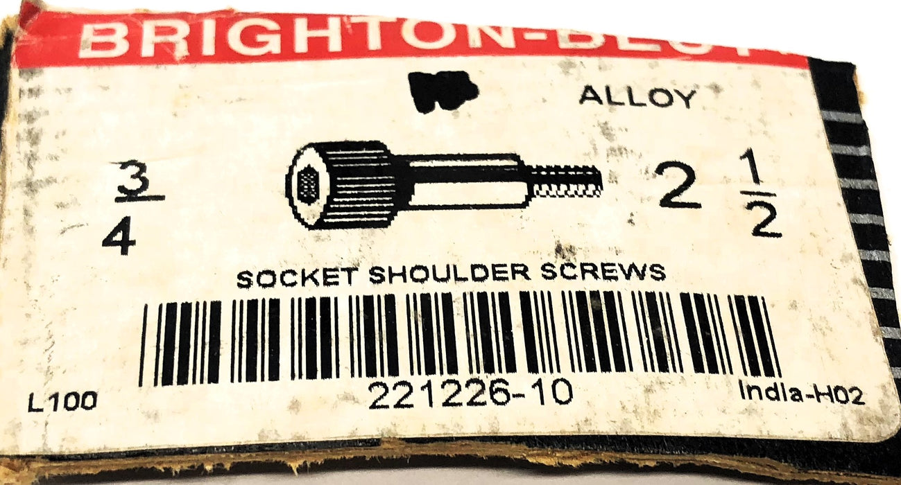 Brighton-Best 3/4x2-1/2" Alloy 5/8" Thread Socket Screw 221226-10 [Lot of 6] NOS