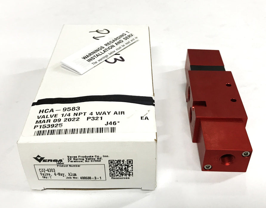 Versa 4-Way Pneumatic Directional Valve CJJ4303 NOS