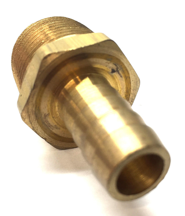 Unbranded Brass 1" Threaded Male to 1/2" Barbed Hose Connector [Lot of 5] NOS