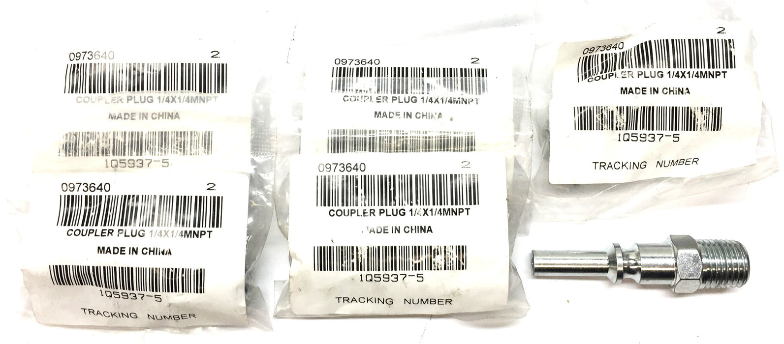 Unbranded 1/4" x 1/4" x 1/4" MNPT Coupler Plug 0973640 [Lot of 11] NOS
