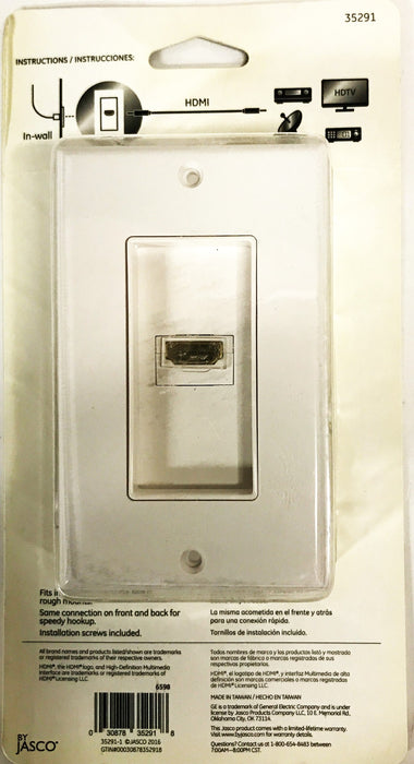 Jasco Pro Single HDMI Wall Plate 35291 [Lot of 2] NOS