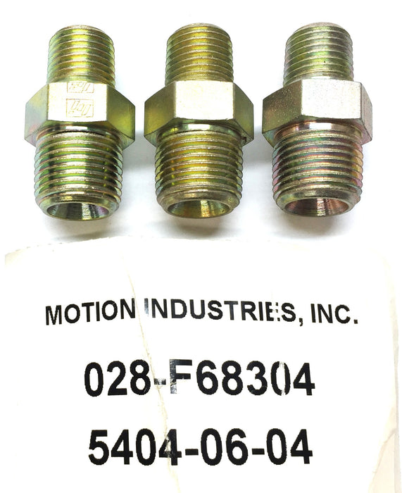 Motion Industries 5/8"x1/2" Hose Adapter 028-F68304 (5404-06-04) [Lot of 3] NOS