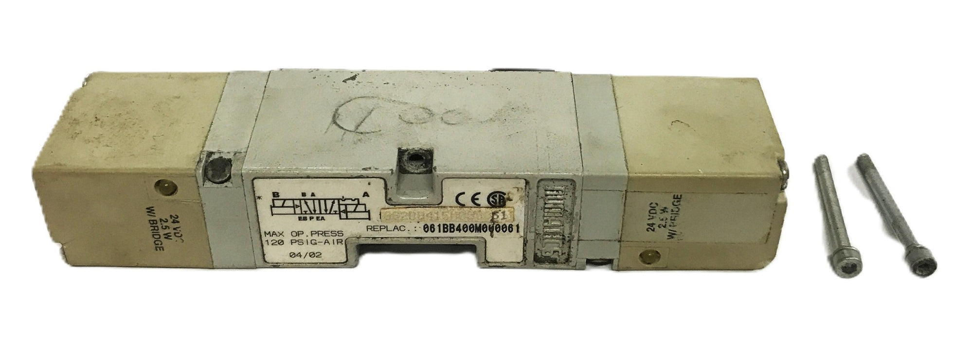 Numatics Solenoid Valve 061BB400M000061 (Missing Screw) USED