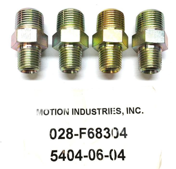 Motion Industries 5/8"x1/2" Hose Adapter 028-F68304 (5404-06-04) [Lot of 4] NOS