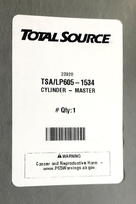 Total Source Forklift Master Brake Cylinder LP605-1534 NOS