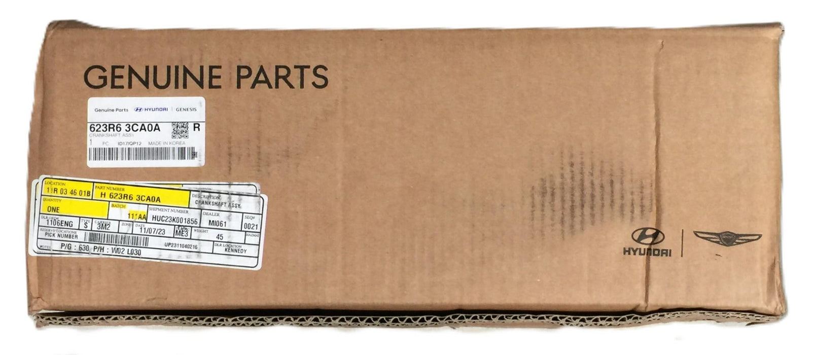 Hyundai Genesis Crankshaft Assembly 623R6 3CA0A (623R6 3CA0A) NOS