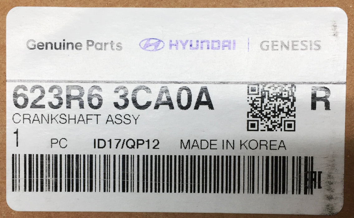 Hyundai Genesis Crankshaft Assembly 623R6 3CA0A (623R6 3CA0A) NOS