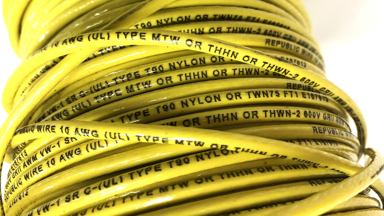 Republic Wire 10AWG MTW/THHN/THWN-2 600V Type T90 Copper Wire Spool E167613 NOS