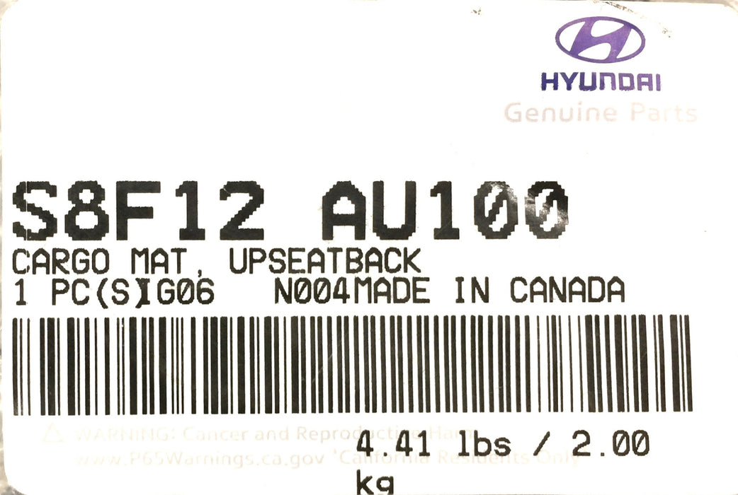 Hyundai Upseatback Cargo Mat S8F12 AU100 (S8F12AU100) NOS