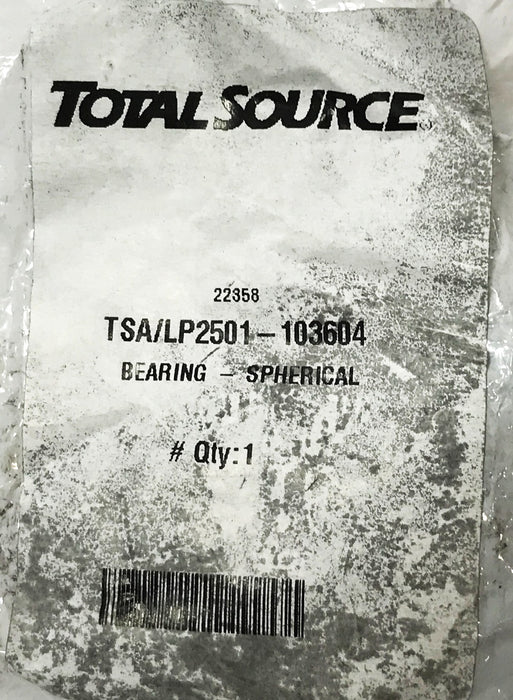 Total Source Forklift Spherical Ball Bearing LP2501-103604 NOS