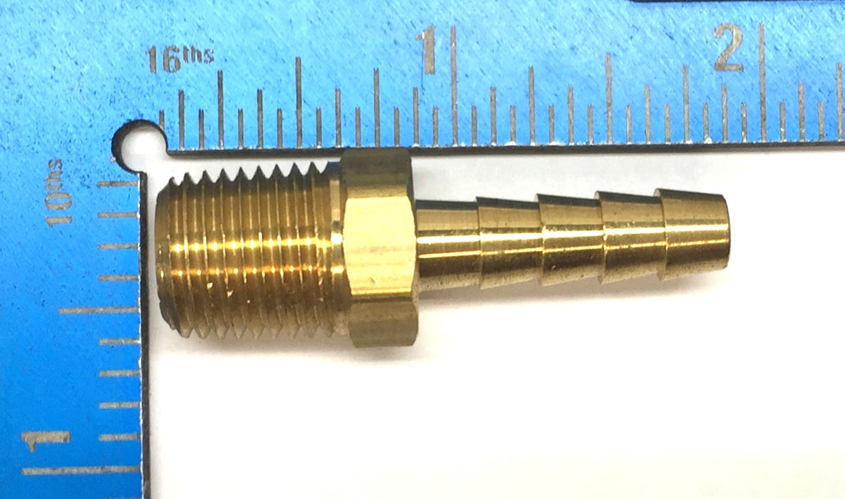Unbranded 1/2" Threaded Male Brass Barbed Hose Connector 1/4" [Lot of 6] NOS