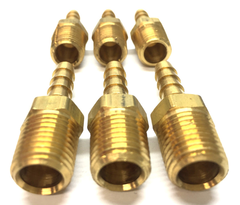 Unbranded 1/2" Threaded Male Brass Barbed Hose Connector 1/4" [Lot of 6] NOS