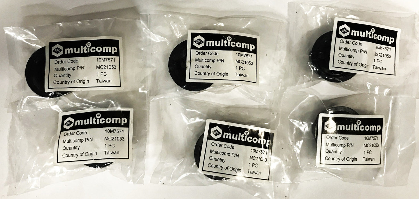 SPC Multicomp Round Shaft Control Knob MC21053 [Lot of 6] NOS