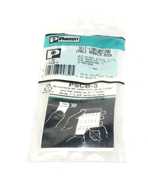 Panduit Self-Laminating Cable Marker-Book PSCB-3Y NOS