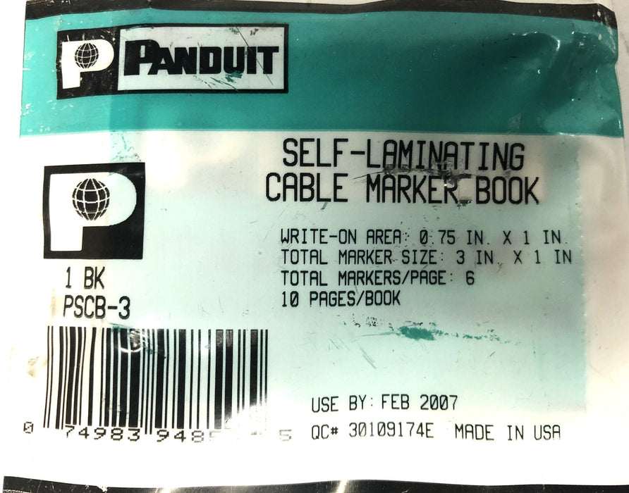 Panduit Self-Laminating Cable Marker-Book PSCB-3Y NOS