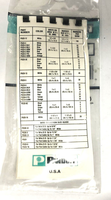 Panduit Self-Laminating Cable Marker-Book PSCB-3Y NOS
