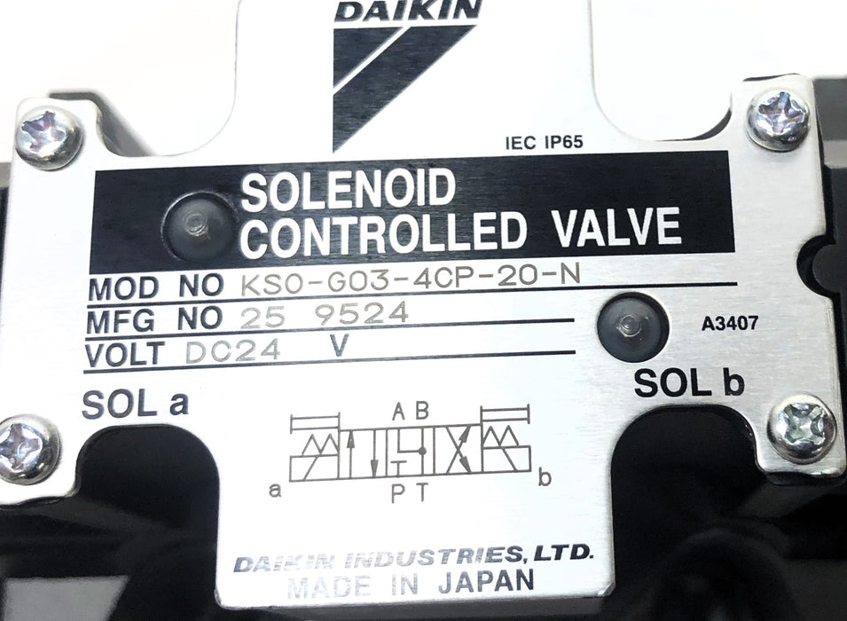 Daikin Solenoid Controlled Valve W/ 4 Screws KSO-G03-4CP-20-N NOS