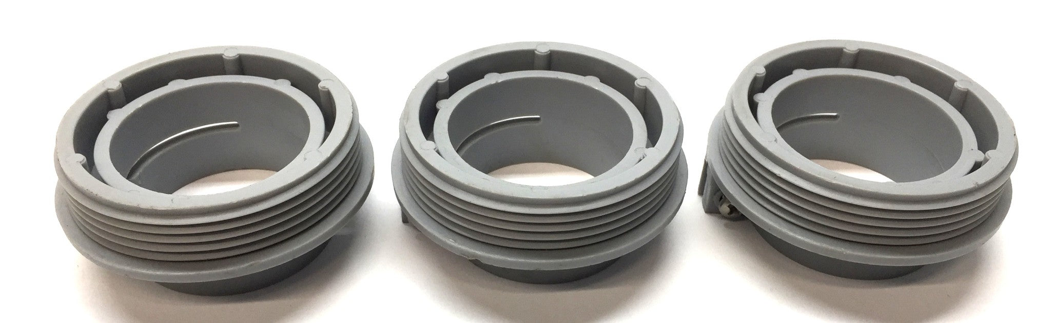 Unbranded 2-1/4" Coarse Thread Gray Plastic Bung Adapter [Lot of 3] NOS