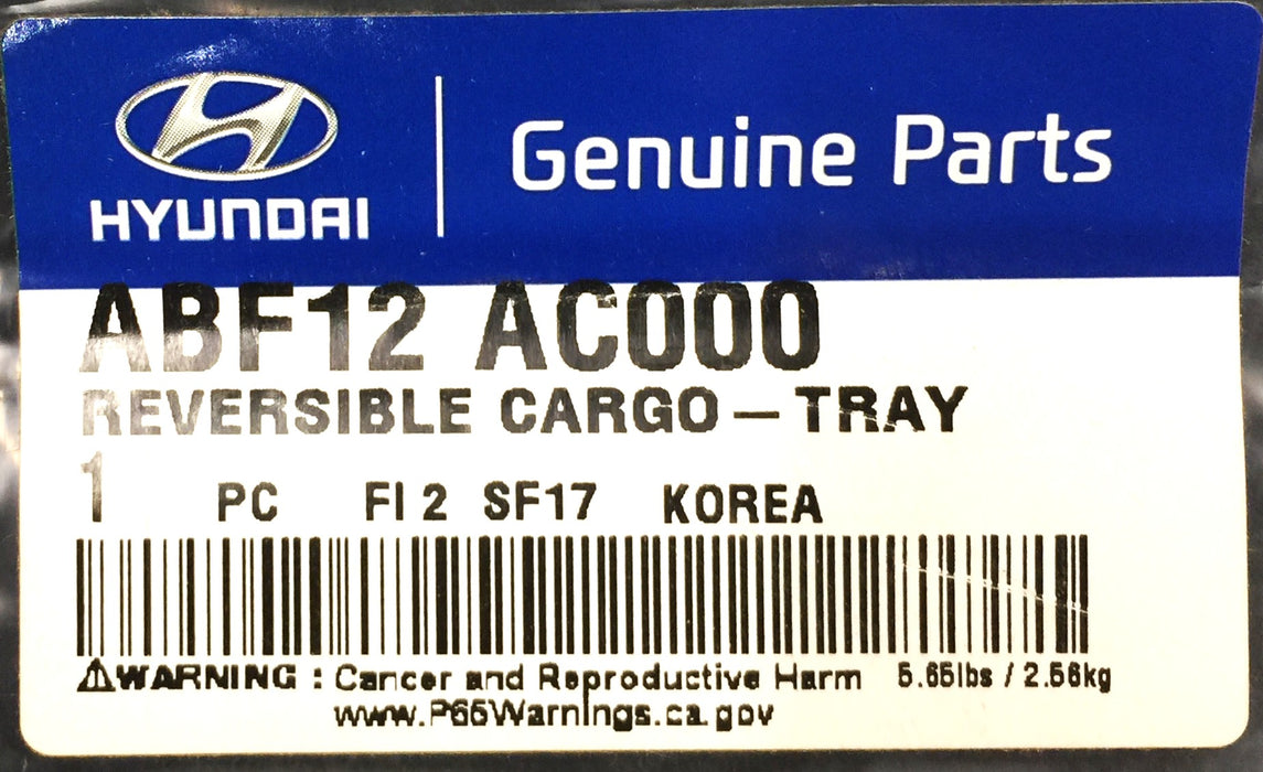 Hyundai 'Elantra' Car Cargo Mat ABF12 AC000 NOS
