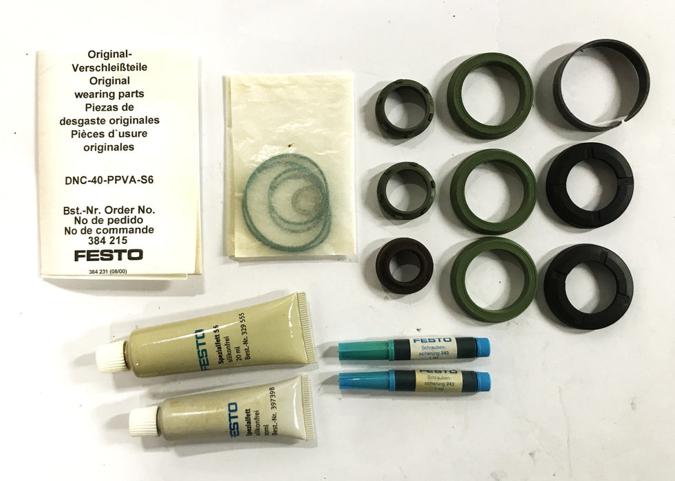 Festo Wearing Parts Repair Kit (with extra parts) DNC40-384215 [Lot of 3] NOS