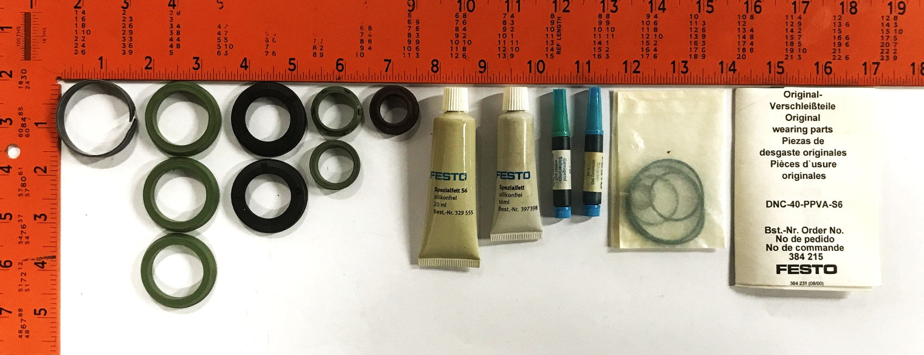 Festo Wearing Parts Repair Kit (with extra parts) DNC40-384215 [Lot of 3] NOS