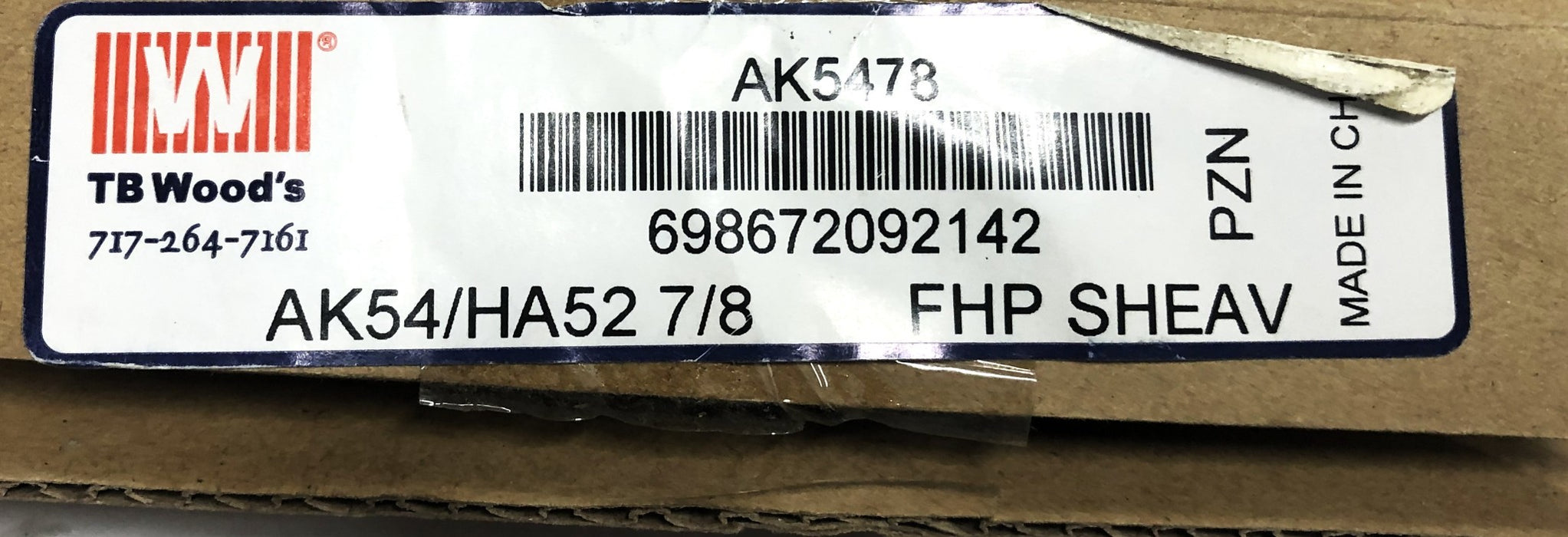 TB Woods FHP Sheav AK5478 (AK54/HA52 7/8) NOS